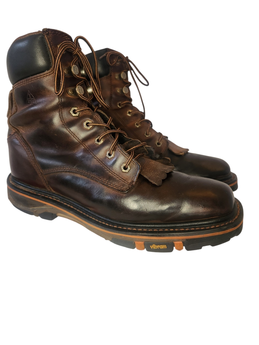 CODY JAMES 8" DECIMATOR KILTIE WORK BROWN LEATHER MEN BOOTS  VIBRAM SZ 12